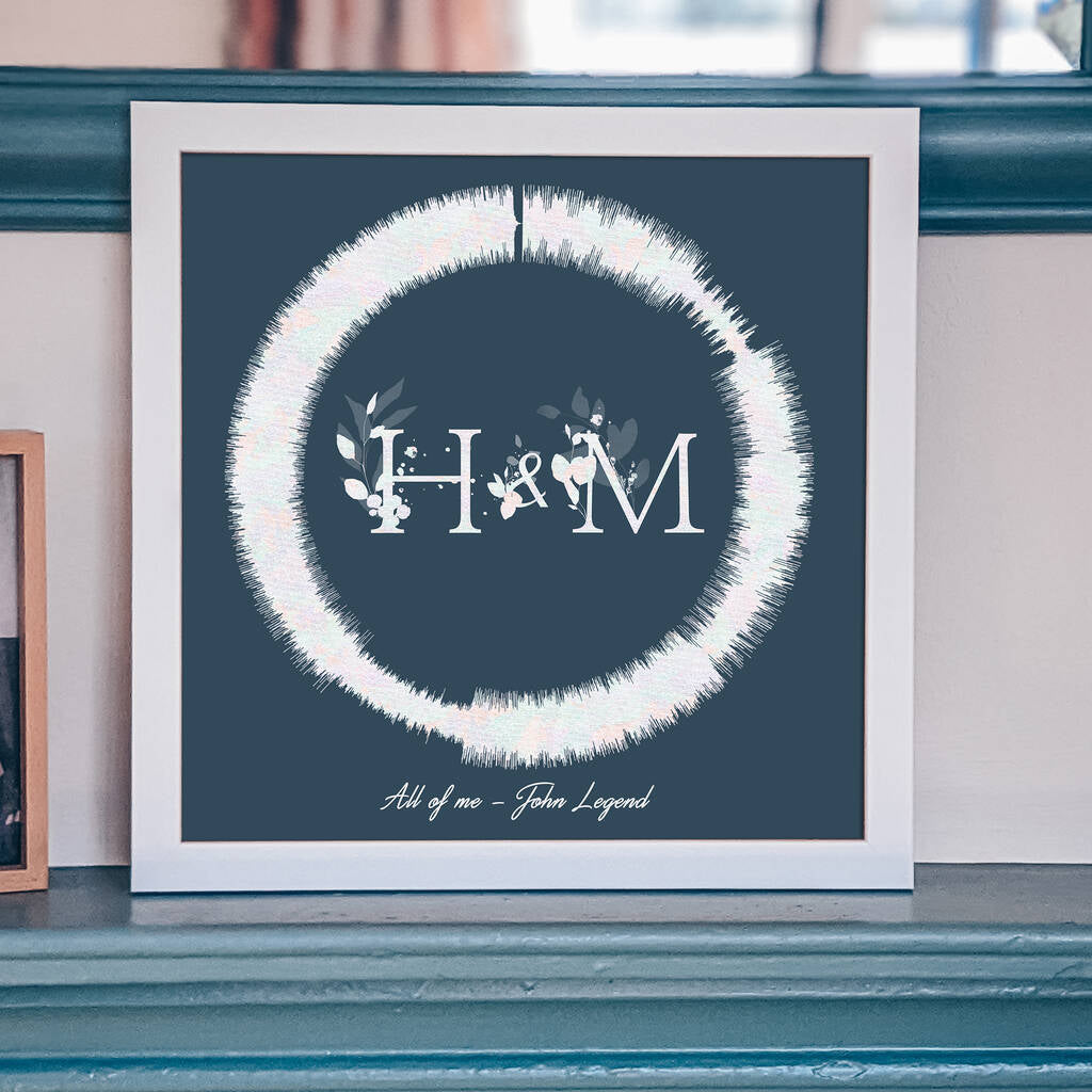 Personalised Couples Favourite Song Sound Wave Print MixPixie Limited