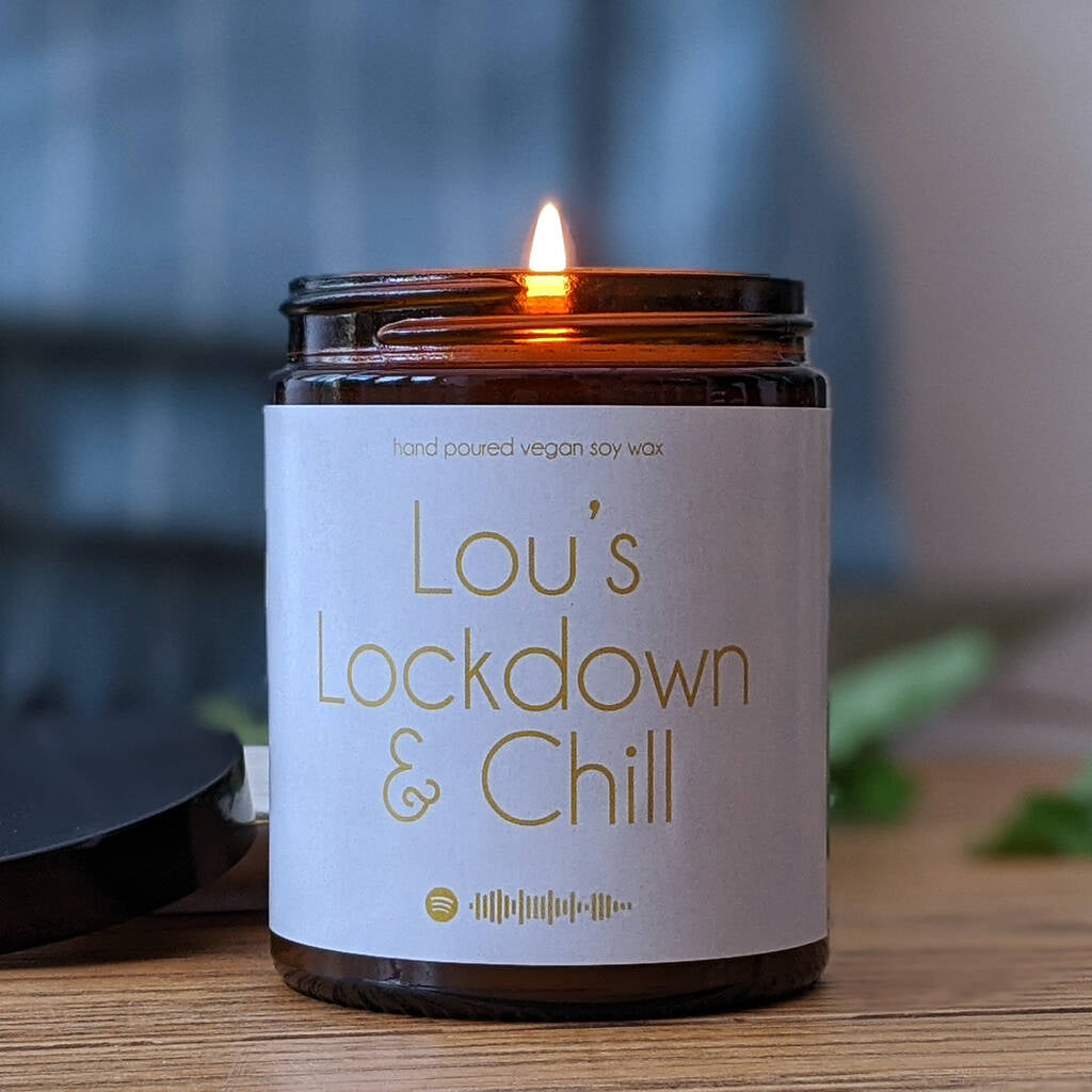 Personalised Spotify Playlist Scented Vegan Candle MixPixie Limited