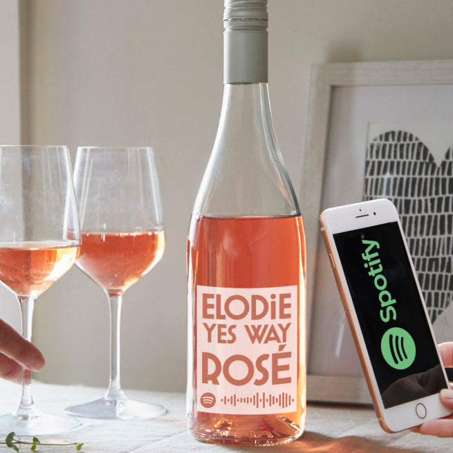 Personalised Rosé Wine With Spotify Playlist MixPixie Limited